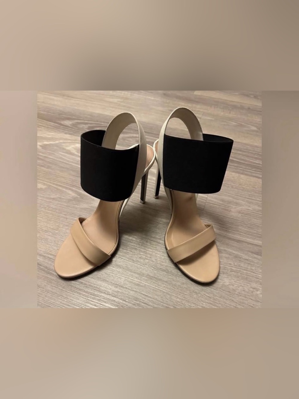 Vince Nude and Black High Heel Sandals